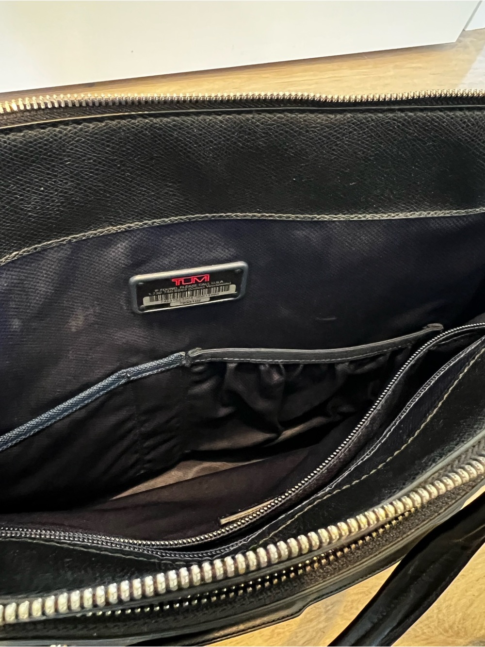 Tumi Black Leather Laptop Tote - Picture 4 of 4